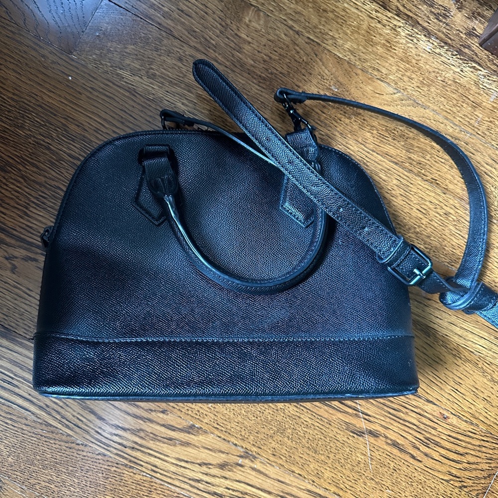 Aldo Black Textured Satchel